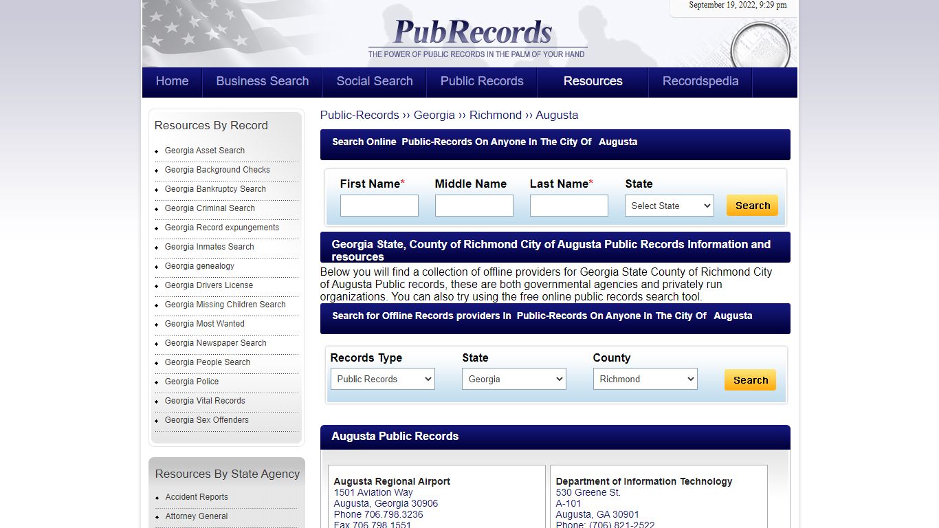 Augusta, Richmond County, Georgia Public Records